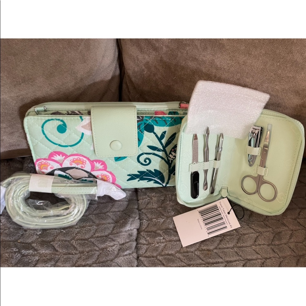 Vera Bradley crossbody bag new with tags and matching nail kit zip wallet new